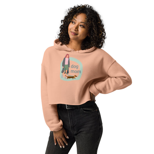 "Dog Mom" Chic Cropped Hoodie